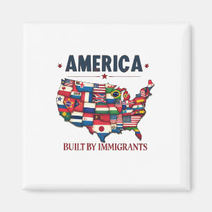 Amerika erbaut von Immigranten Patriotic American Magnet
