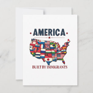 Amerika erbaut von Immigranten Patriotic American Mitteilungskarte