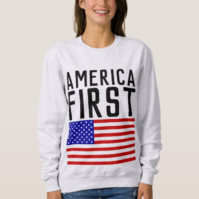 AMERIKA ERSTE, Patriotische T - Shirt (Vorderseite)