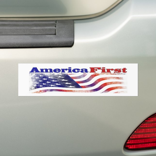 Amerika - Erste US Flagge Autoaufkleber (Auf Auto)