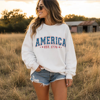 Amerika Est. 1776 Patriotisches Vintage Sweatshirt