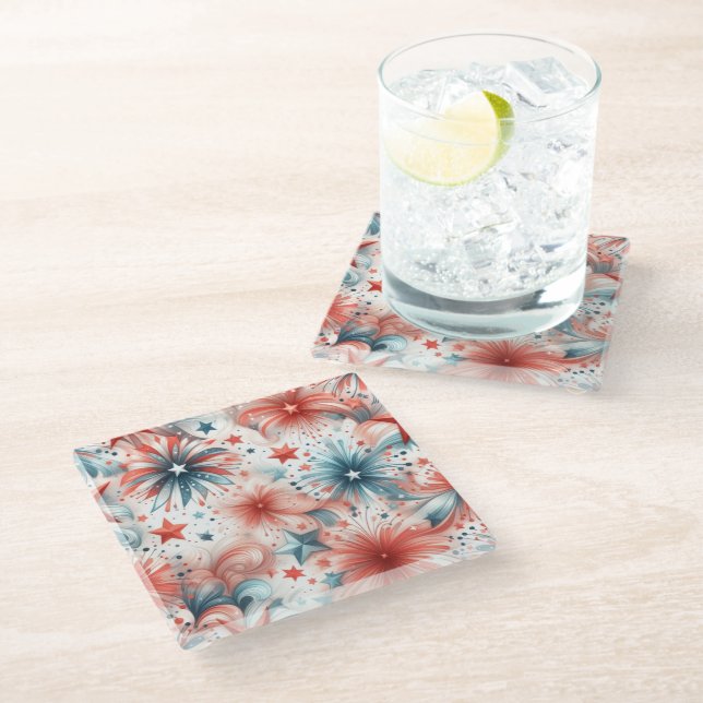 Amerika feiert glasuntersetzer (Schrägansicht)