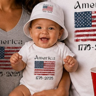 Amerika-Flagge 1776 bis 2026 Kinder 250. Jubiläum Baby Strampler