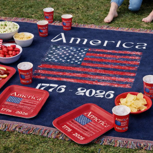 Amerika-Flagge 1776 bis 2026 USA 250. Jubiläum Decke