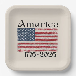 Amerika-Flagge 1776 bis 2026 USA 250. Jubiläum Pappteller