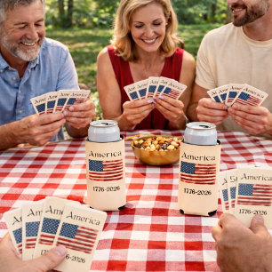 Amerika-Flagge 1776 bis 2026 USA 250. Jubiläum Spielkarten