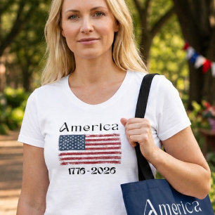 Amerika-Flagge 1776 bis 2026 USA 250. Jubiläum T-Shirt