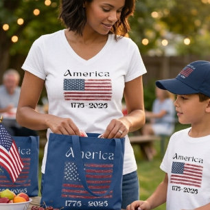Amerika-Flagge 1776 bis 2026 USA 250. Jubiläum T-Shirt