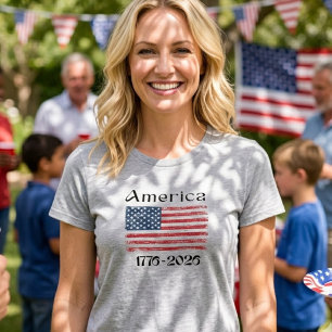 Amerika-Flagge 1776 bis 2026 USA 250. Jubiläum Tri-Blend Shirt