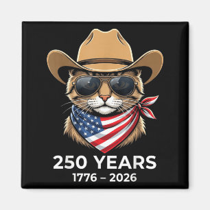 Amerika-Flagge 250-Jahres-Jubiläum-USA-Shirt-Katze Magnet