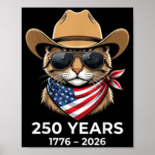 Amerika-Flagge 250-Jahres-Jubiläum-USA-Shirt-Katze Poster
