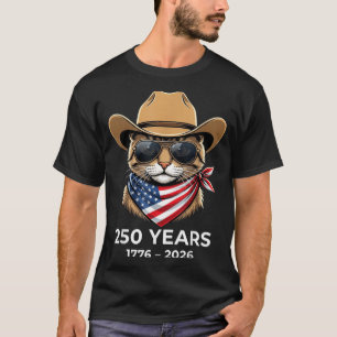 Amerika-Flagge 250-Jahres-Jubiläum-USA-Shirt-Katze T-Shirt