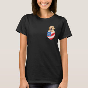 Amerika-Flagge Gelber Labrador Retriever Hund In T T-Shirt