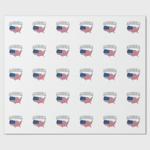 Amerika-Flagge Karte Patriotisch Retro Grafik-Shir Geschenkpapier