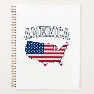 Amerika-Flagge-Karte Patriotisches Vintage-Grafik- Planer