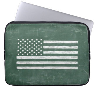 Amerika-Flagge Kreidetafel Kunst (Zeichnung Nr. 1) Laptopschutzhülle