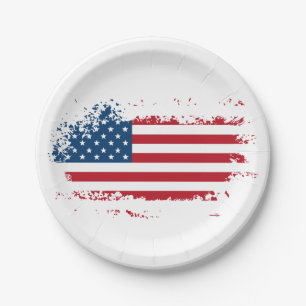 Amerika-Flagge Pappteller, Amerika-Flagge Party-Te Pappteller