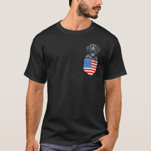 Amerika-Flagge Schwarz Labrador Retriever Hund In T-Shirt
