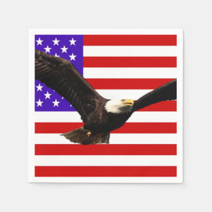 Amerika-Flagge Weißkopfseeadler USA Serviette
