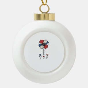 Amerika Floral Patriotisches Vintage Vektor Design Keramik Kugel-Ornament