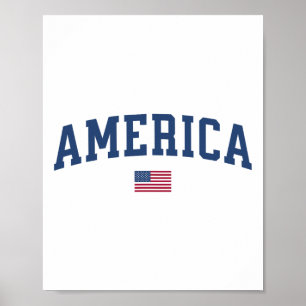Amerika Frauen Männer Kinder amerikanische Flagge Poster