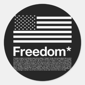 Amerika: Freiheitsbedingungen Runder Aufkleber