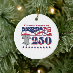 Amerika Freiheitsglocke 250 Keramik Ornament