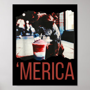 Amerika French Bulldog Slushie 4. Juli Poster