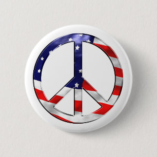 Amerika Friedenszeichen Button