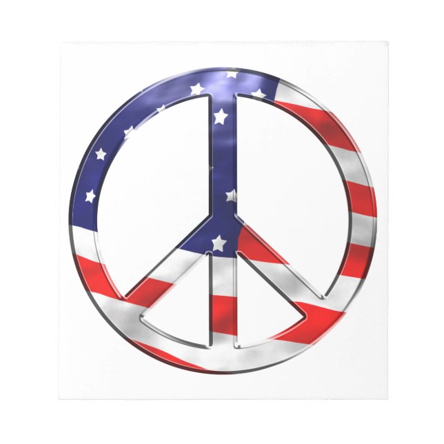 Amerika Friedenszeichen Notizblock (Vorderseite)