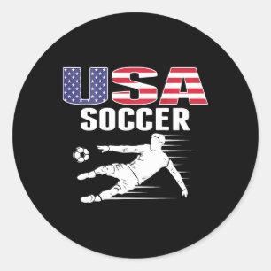 Amerika Fußballfans Jersey USA-Flagge Support Fuß Runder Aufkleber