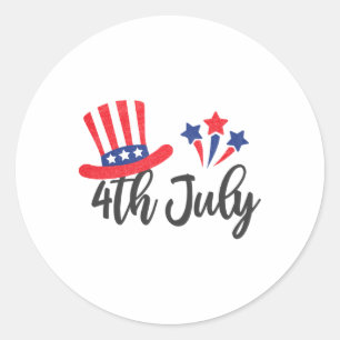 Amerika glücklich 4. Juli Unabhängigkeitstag Männe Runder Aufkleber