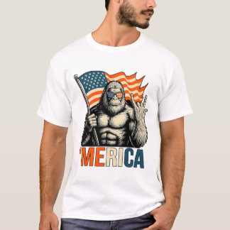 ‚Amerika Gorilla-Flagge Sungles Lustig Patriotisch T-Shirt