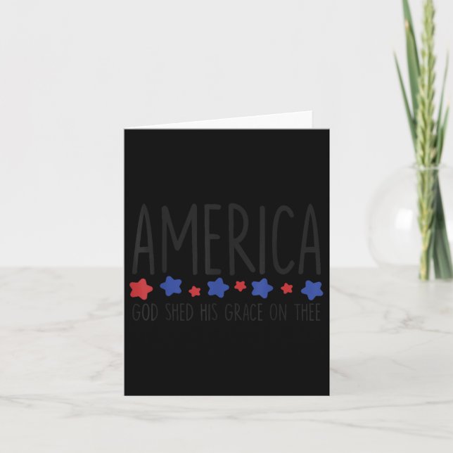 Amerika Gott schob seine Gnade am T-Shirt 4. Juli Karte (Vorderseite)