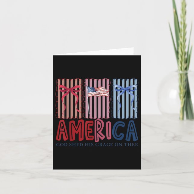 Amerika Gott schob seine Gnade am T-Shirt 4. Juli Karte (Vorderseite)