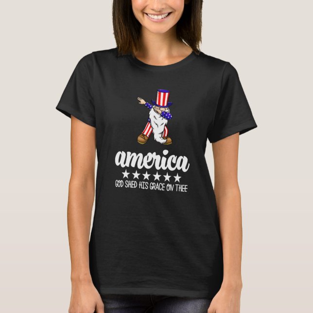 Amerika Gott schob seine Gnade auf der amerikanisc T-Shirt (Vorderseite)