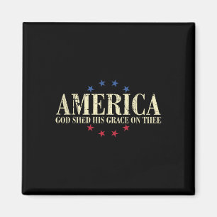 Amerika Gott segne dich mit seiner Gnade am 4. Jul Magnet