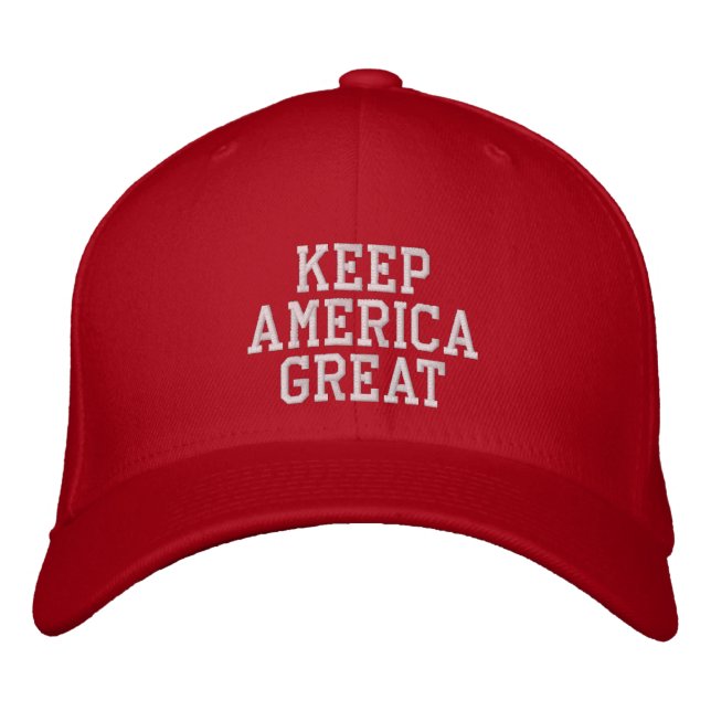 AMERIKA-GROSS BEHALTEN BESTICKTE BASEBALLKAPPE (Vorderseite)