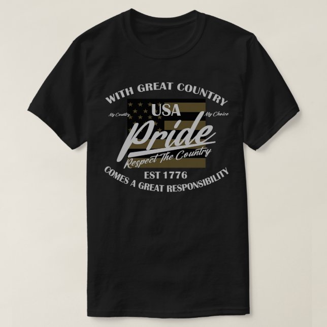AMERIKA GROSSES LAND T-Shirt (Design vorne)
