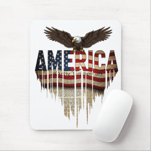 Amerika Grunge-Flagge und Adler Mousepad