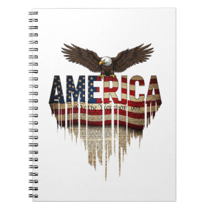 Amerika Grunge-Flagge und Adler Notizblock
