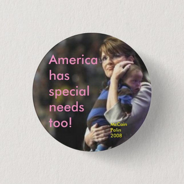 Amerika hat speziellen Bedarf auch:  McCain/Palin Button (Vorderseite)