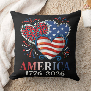 amerika hearts 1776-2026 patriotisch kissen
