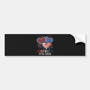 Amerika Herzen 1776-2026 Patriotisch Autoaufkleber