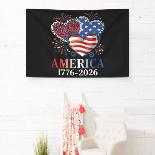 Amerika Herzen 1776-2026 Patriotisch Banner