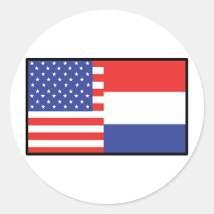 Amerika Holland Runder Aufkleber