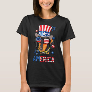 Amerika Hund Doxie 4. Juli Tee