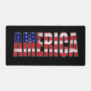 AMERIKA im Flaggentext Schreibtischunterlage