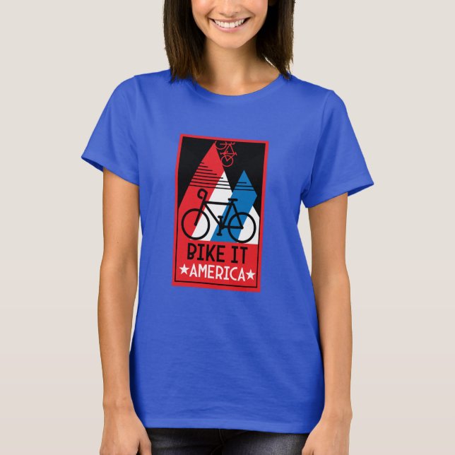 Amerika im Rad T-Shirt (Vorderseite)