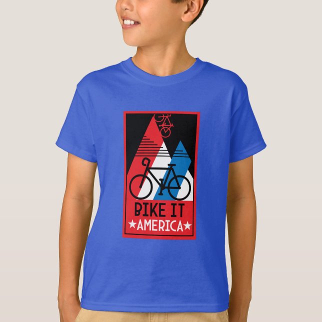 Amerika im Rad T-Shirt (Vorderseite)
